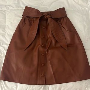 Steve Madden, Pleather Skirt, Small, Chestnut Color